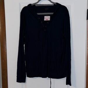 Nadine West Navy thin Long Sleeve Hoodie